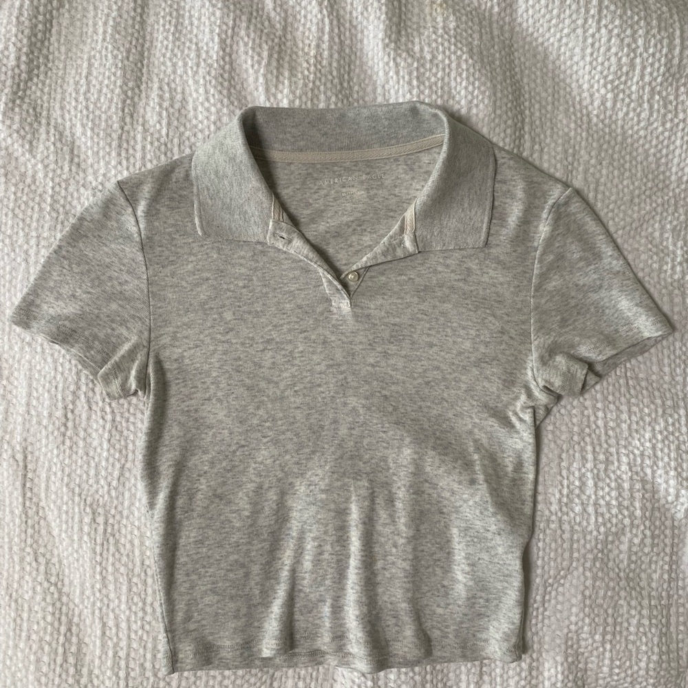 American Eagle Outfitters Light Gray Polo